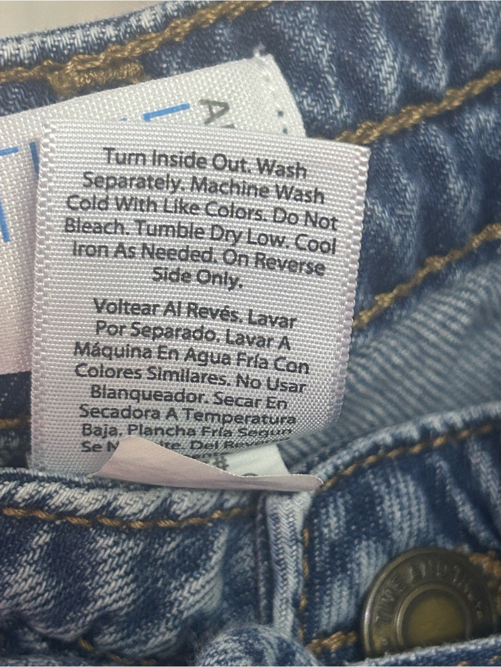 Time and Tru Relaxed Blue Denim Drawstring Jeans - Picture 4 of 8
